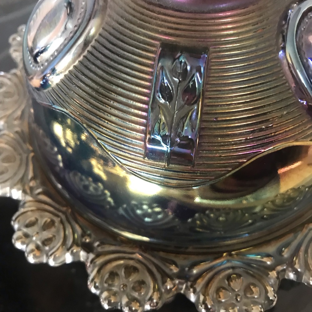 Vintage Imperial Carnival Glass Butter Dish - Picture 2 of 6